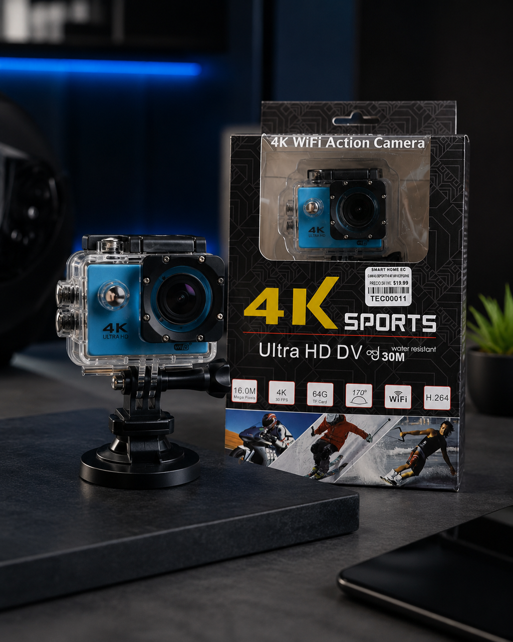 CÁMARA DEPORTIVA 4K WIFI ULTRA HD