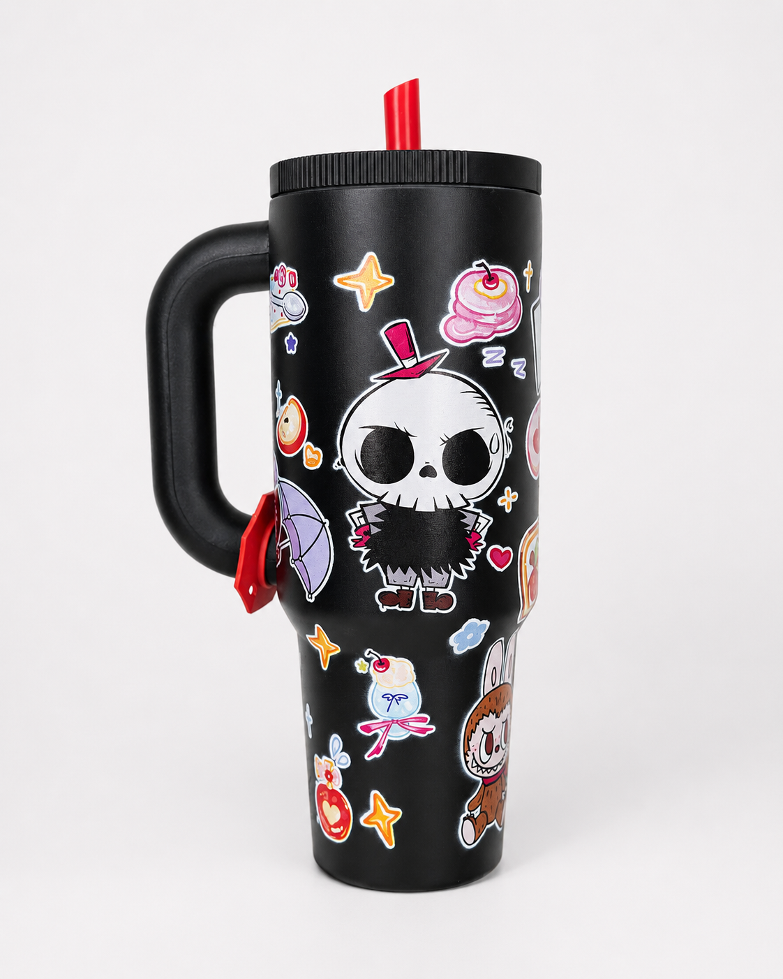 VASO TÉRMICO LABUBU CON ASA Y SORBETE – DISEÑOS COLORIDOS