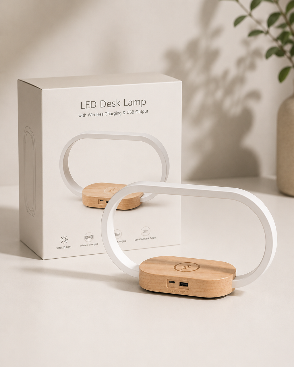 LÁMPARA LED CON CARGA INALÁMBRICA