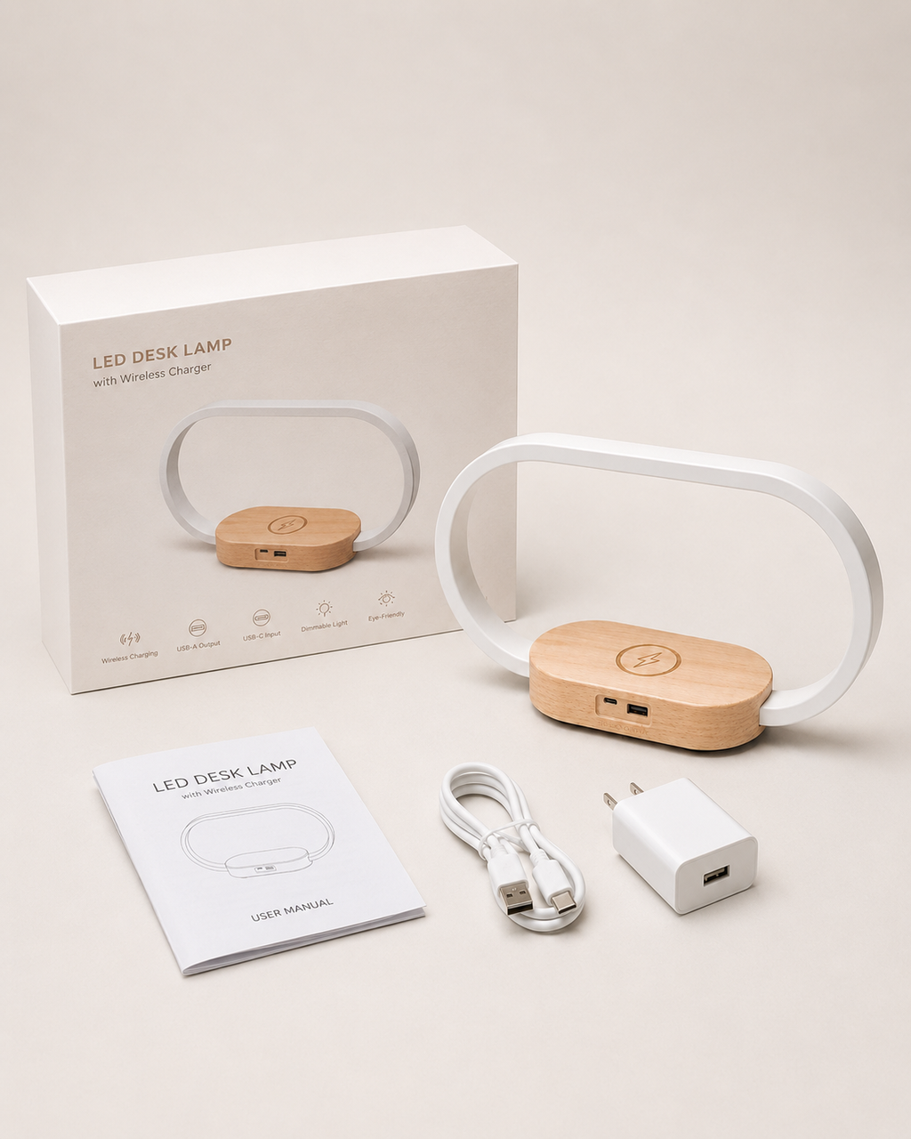LÁMPARA LED CON CARGA INALÁMBRICA