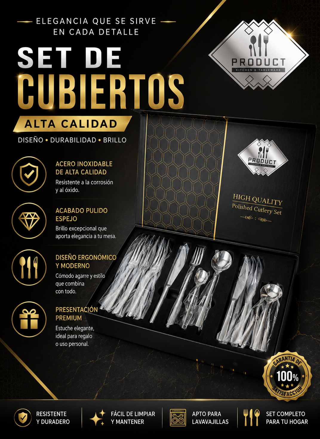 SET DE CUBIERTOS PREMIUN