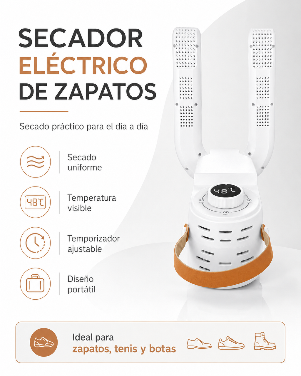 SECADOR INTELIGENTE DE ZAPATOS Y BOTAS 360°