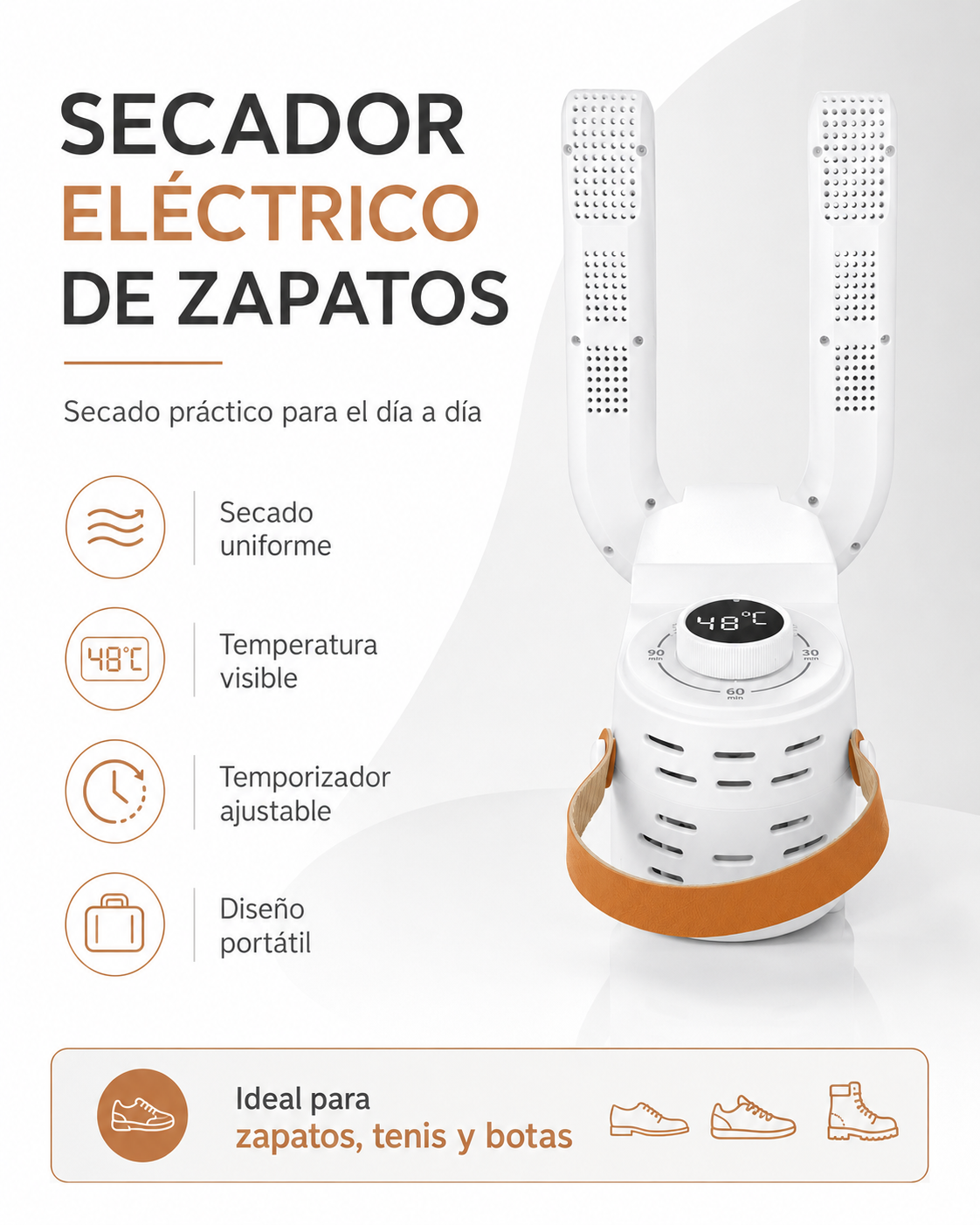 SECADOR INTELIGENTE DE ZAPATOS Y BOTAS 360°