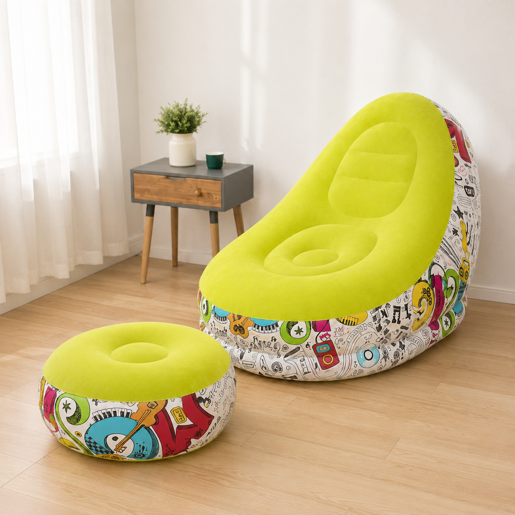 PUFF INFLABLE CON REPOSAPIÉS