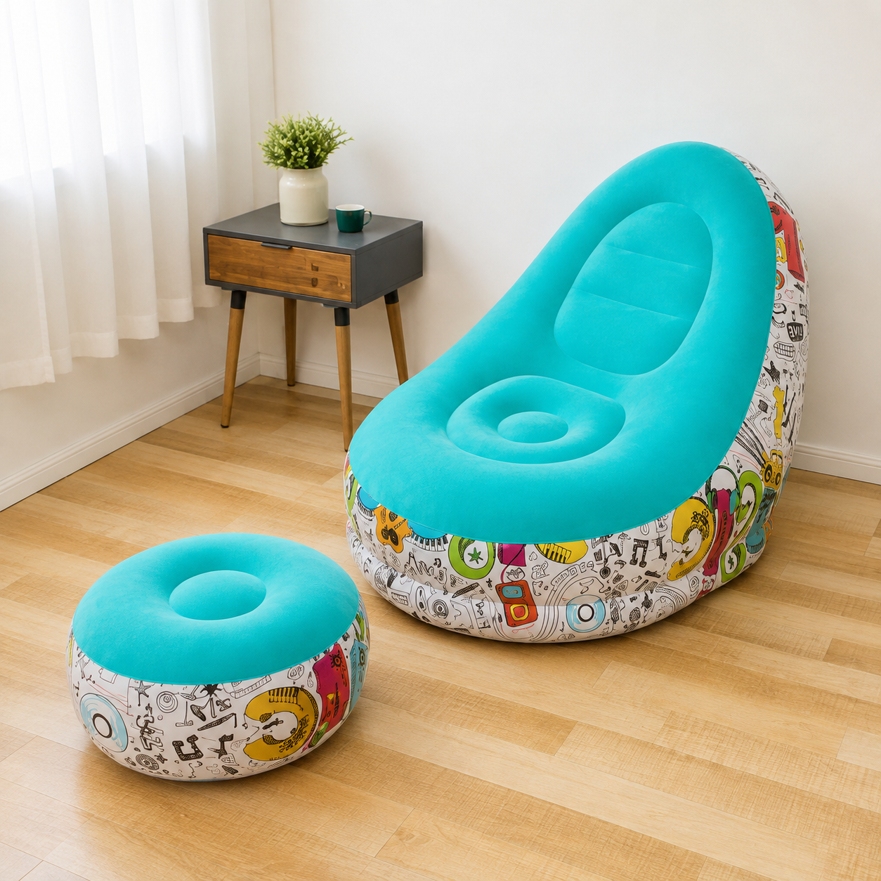 PUFF INFLABLE CON REPOSAPIÉS