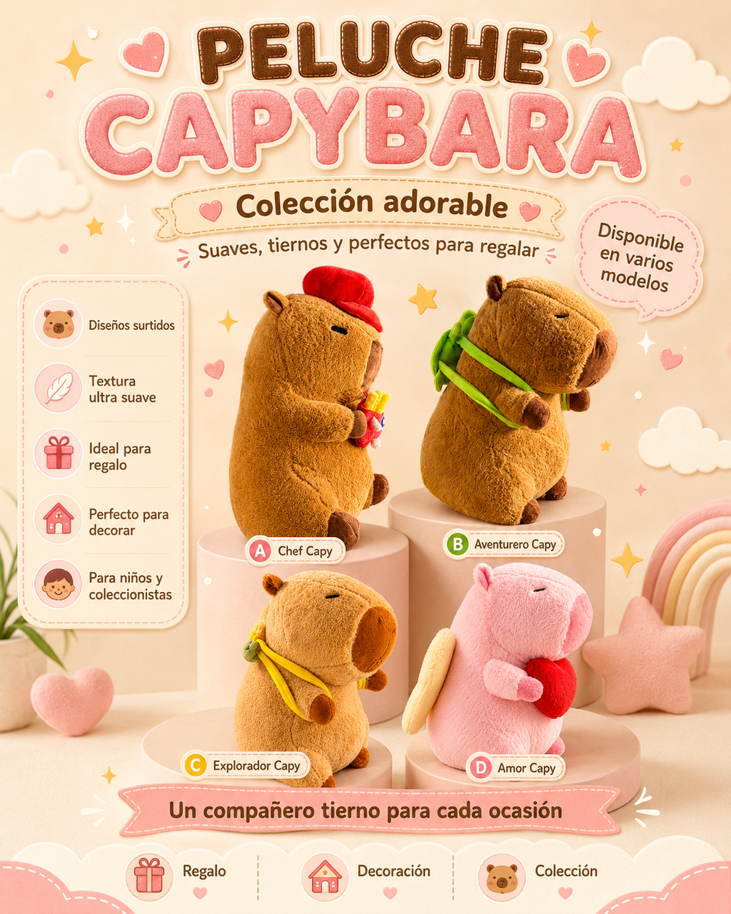 PELUCHE Y MANTA CAPYBARA KAWAII