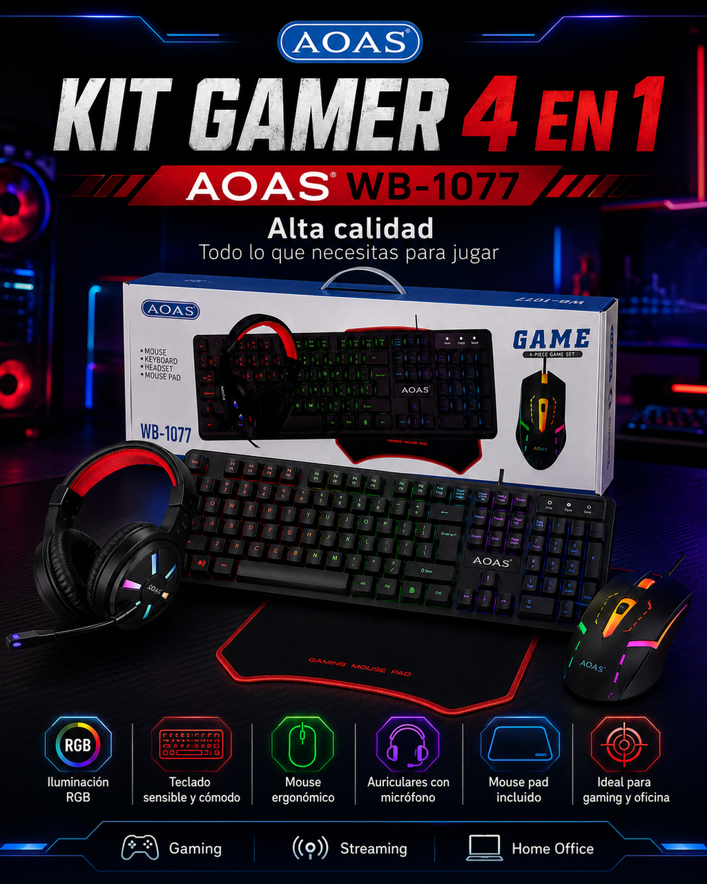 KIT GAMER 4 EN 1 AOAS WB-1077