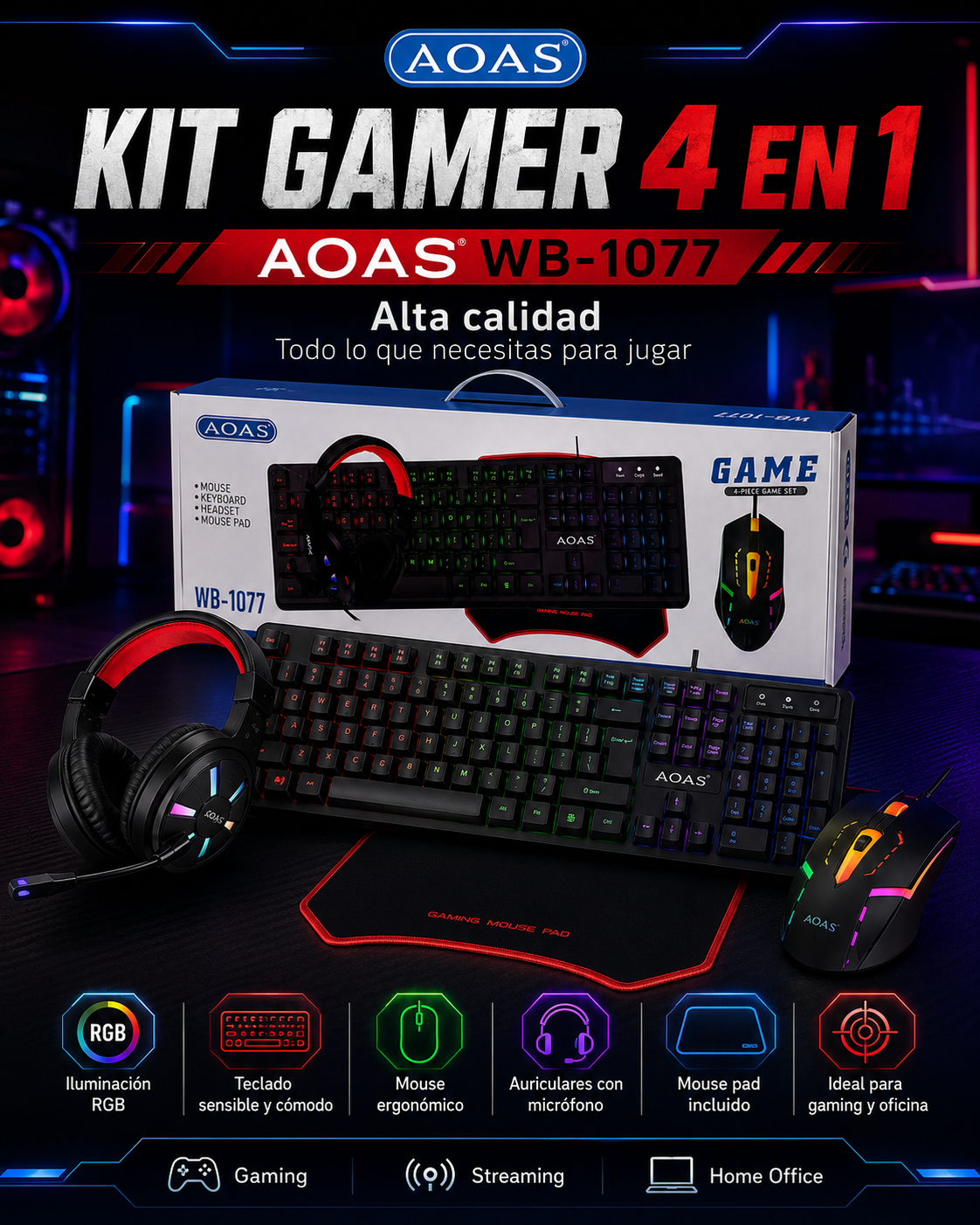 KIT GAMER 4 EN 1 AOAS WB-1077
