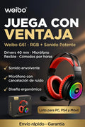 🎮 AUDÍFONOS GAMER G61 RGB CON MICRÓFONO