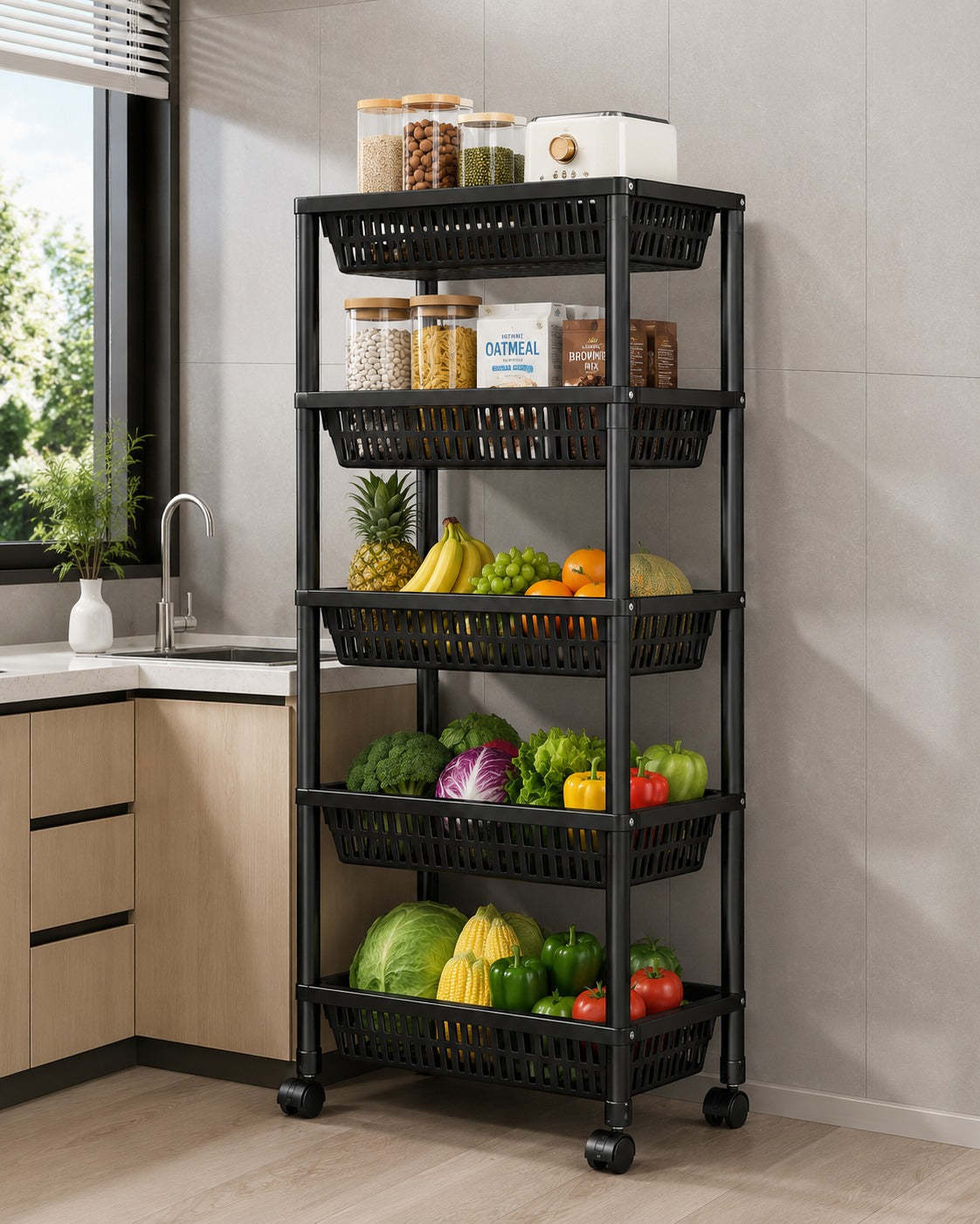 ORGANIZADOR DE COCINA 5 NIVELES CON RUEDAS