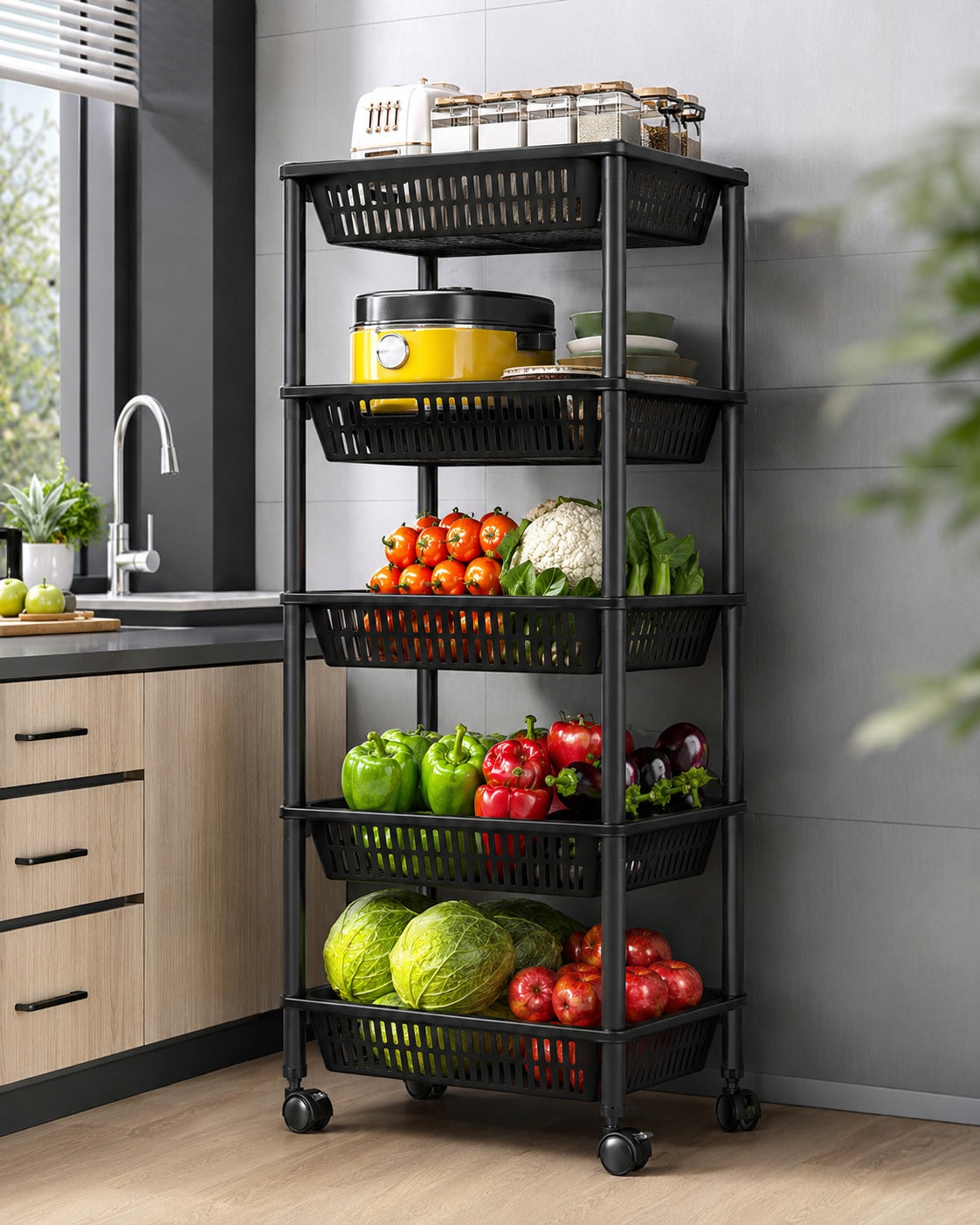 ORGANIZADOR DE COCINA 5 NIVELES CON RUEDAS