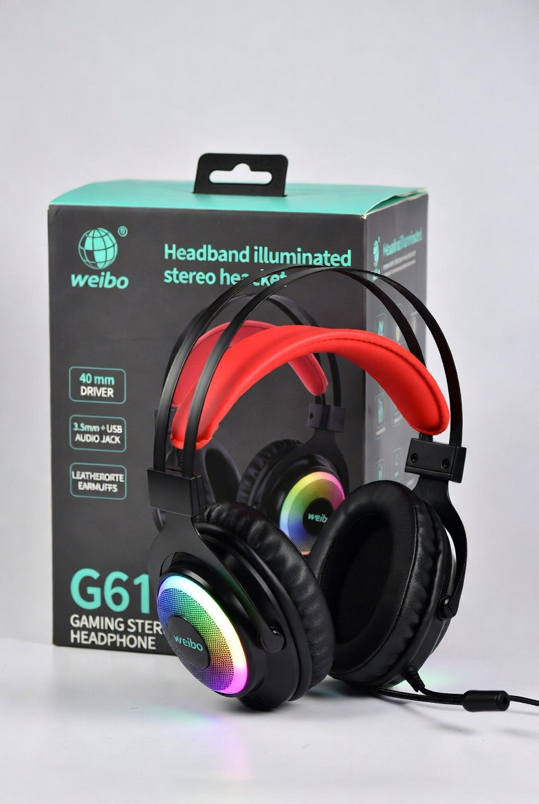🎮 AUDÍFONOS GAMER G61 RGB CON MICRÓFONO